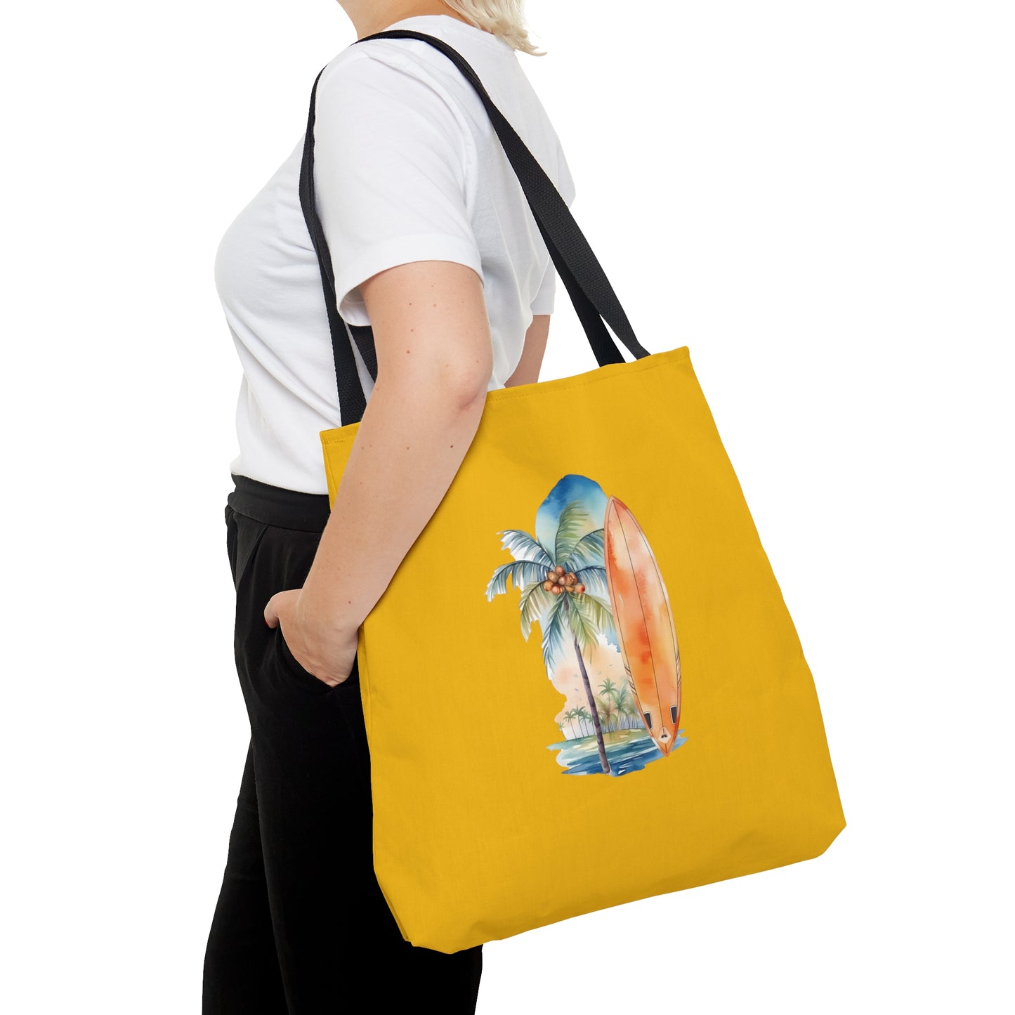 Palm Tree and Surfboard Tote Bag