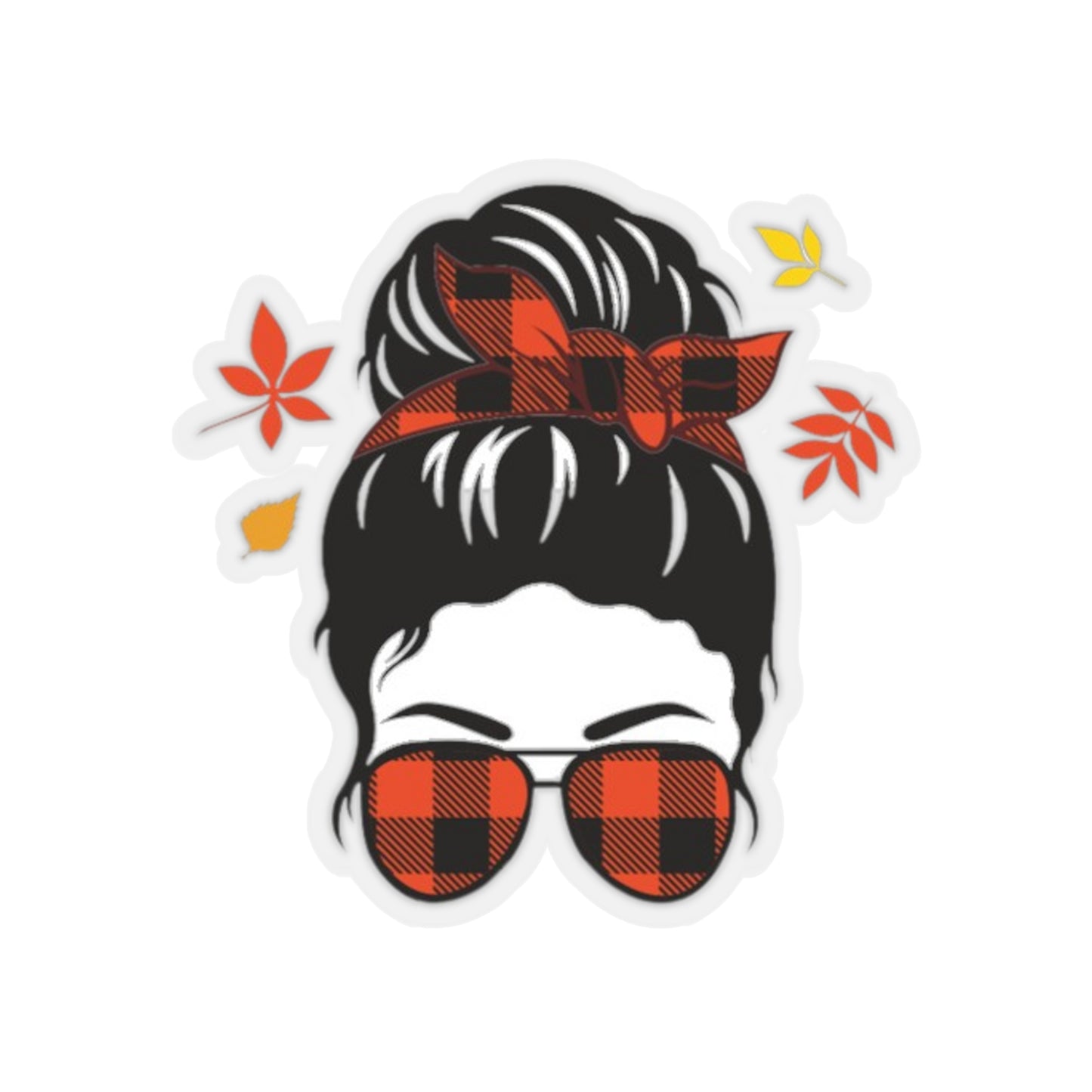 Fall Messy Bun Indoor Vinyl Sticker