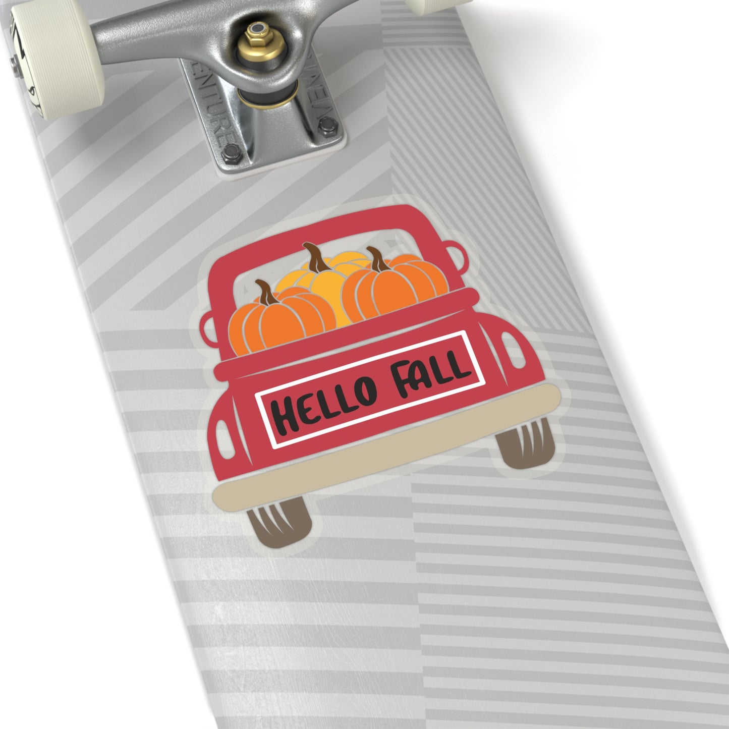 "Hello Fall" Pumpkin Truck Indoor Vinyl Sticker