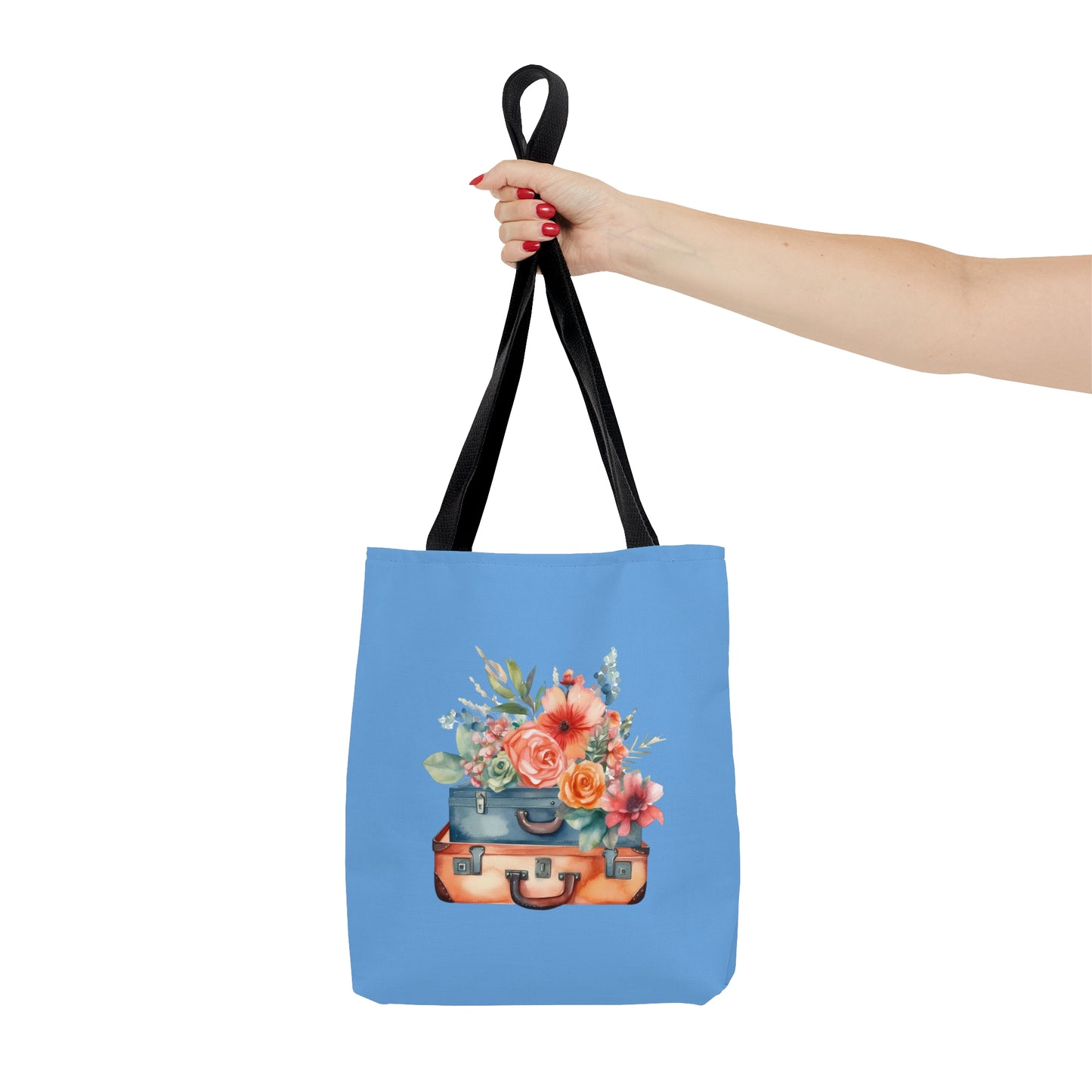 Flowers and Suitcase Tote Bag