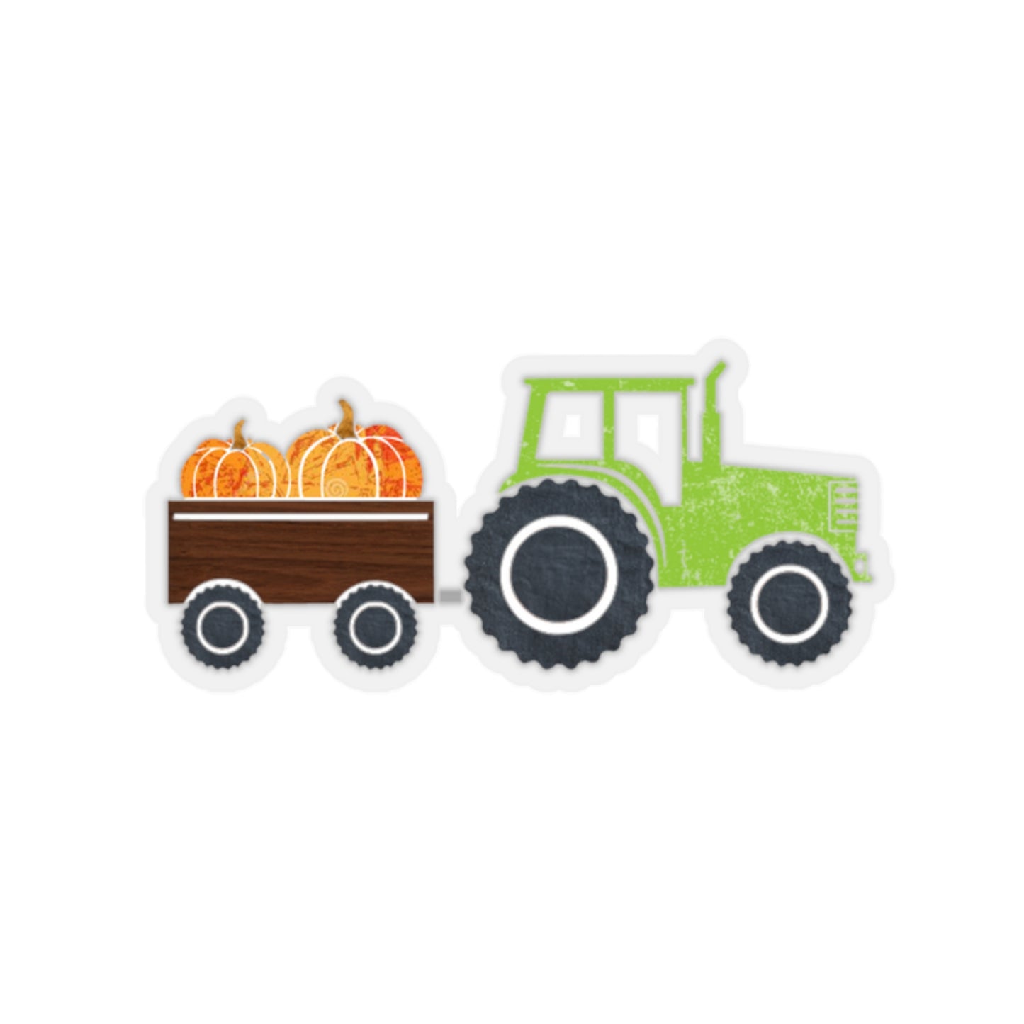 Tractor and Pumpkins Indoor Vinyl Sticker