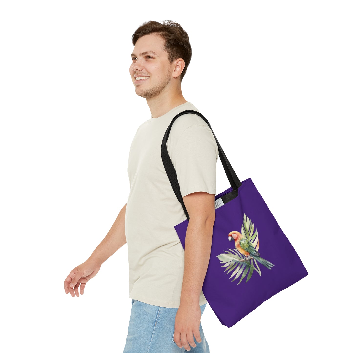 Parrot and Leaves Tote Bag