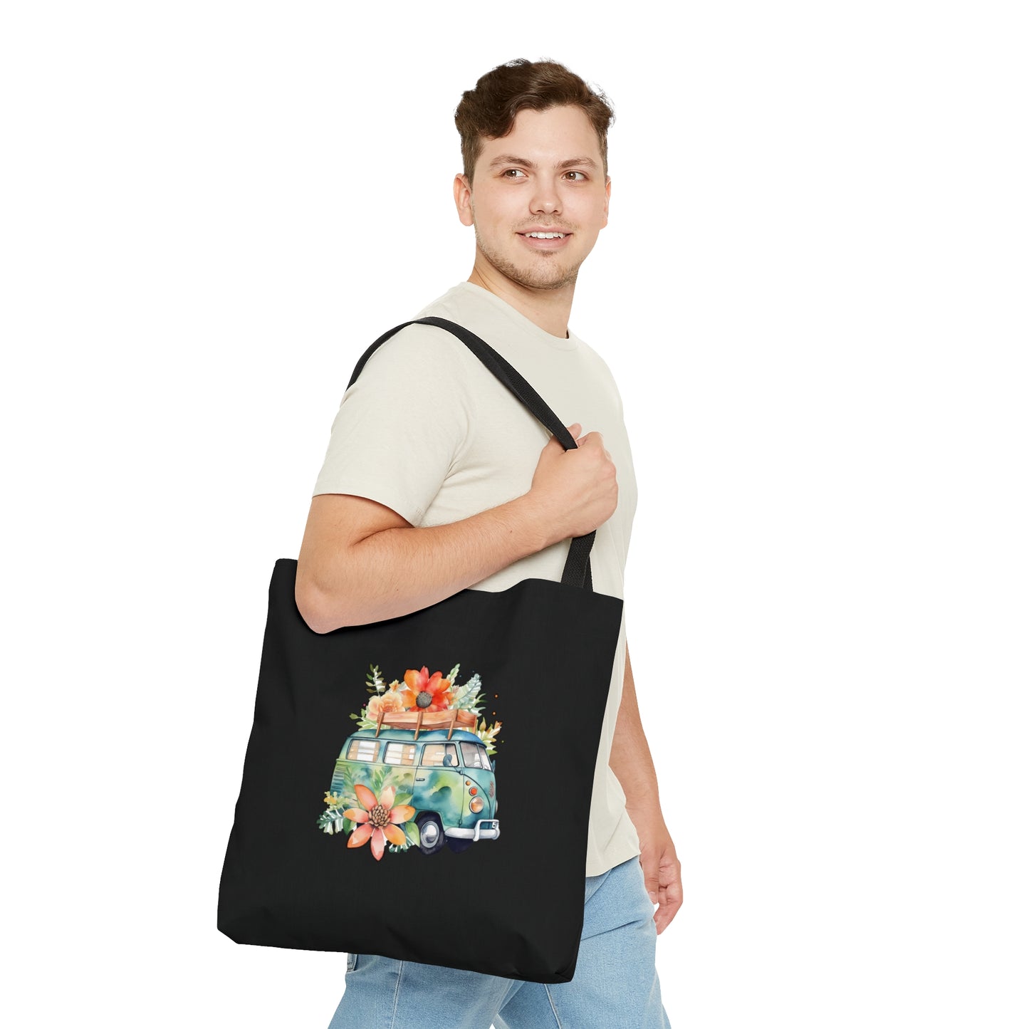 Flowered Bus Tote Bag