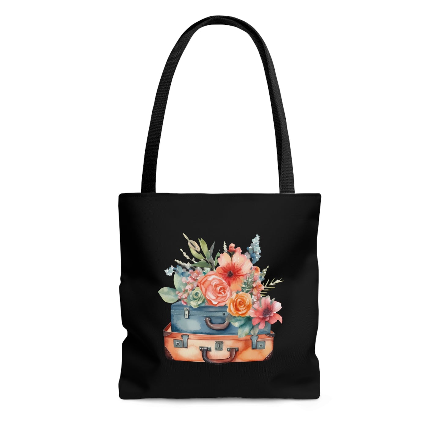 Flowers and Suitcase Tote Bag