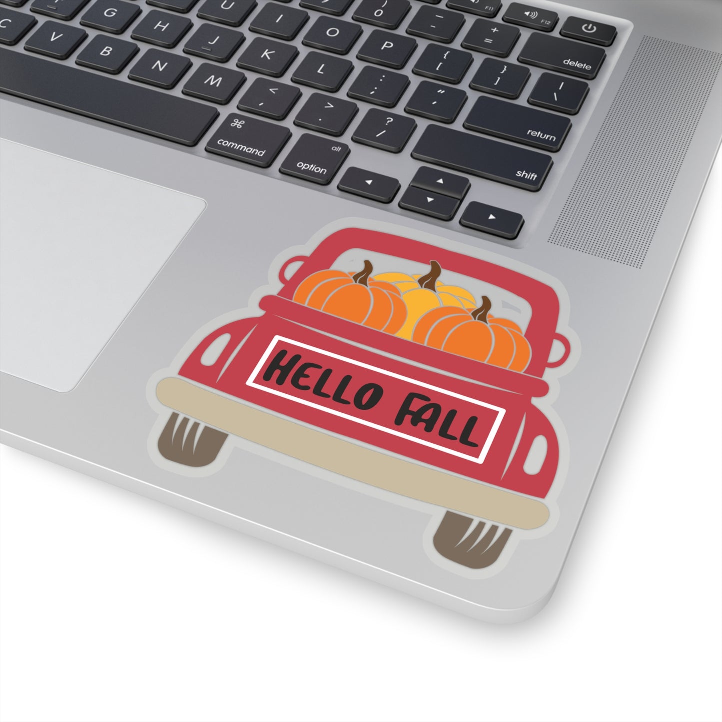 "Hello Fall" Pumpkin Truck Indoor Vinyl Sticker