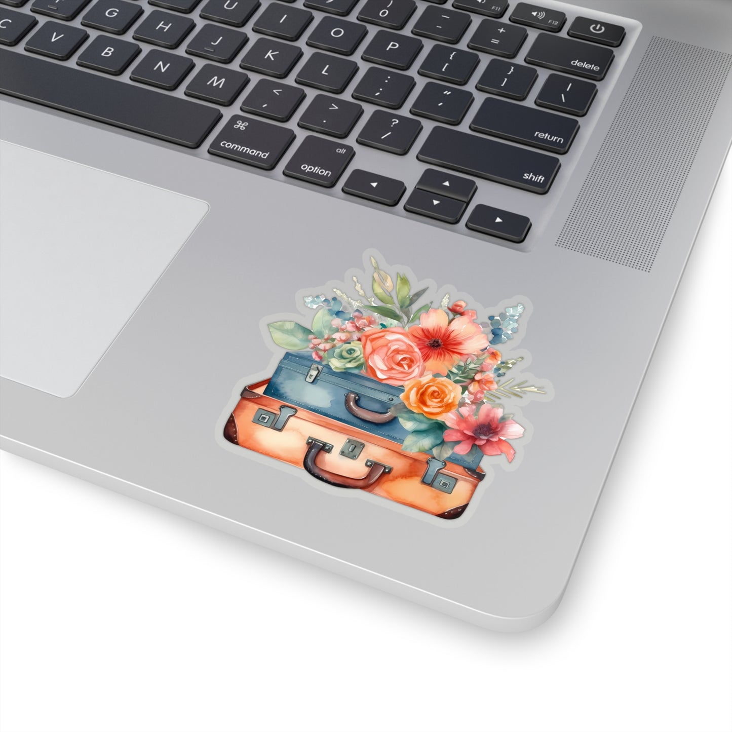 Flowers and Suitcase Vinyl Indoor Sticker