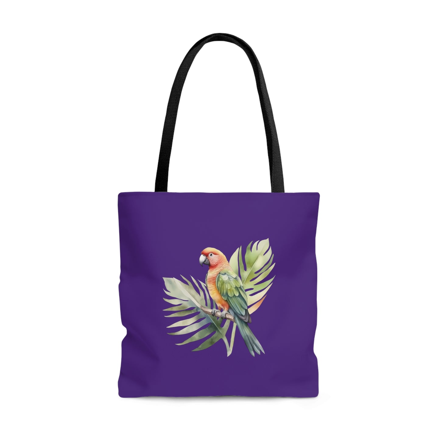 Parrot and Leaves Tote Bag