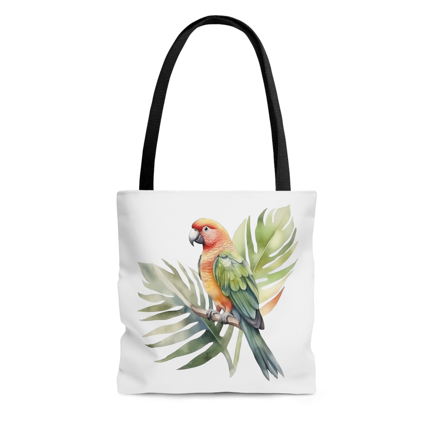 Parrot and Leaves Tote Bag