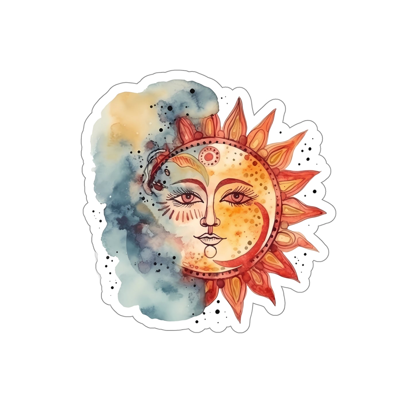 Sun and Watercolor Indoor Vinyl Sticker