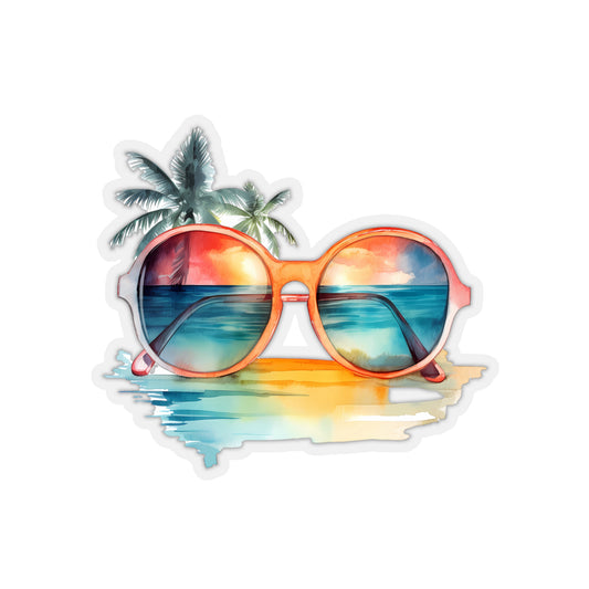 Sunglasses and Palm Trees Indoor Vinyl Sticker