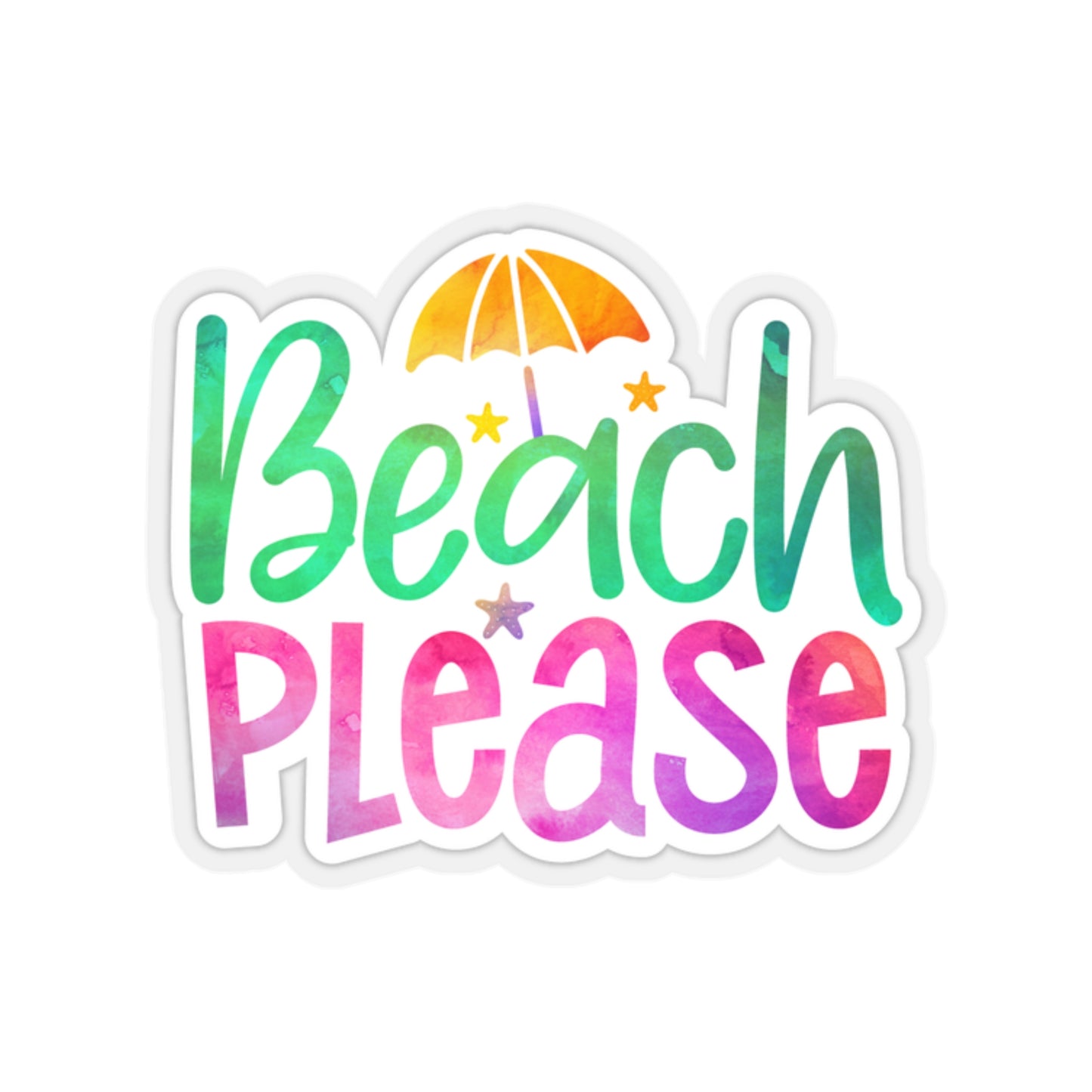 Beach Please Indoor Vinyl Sticker