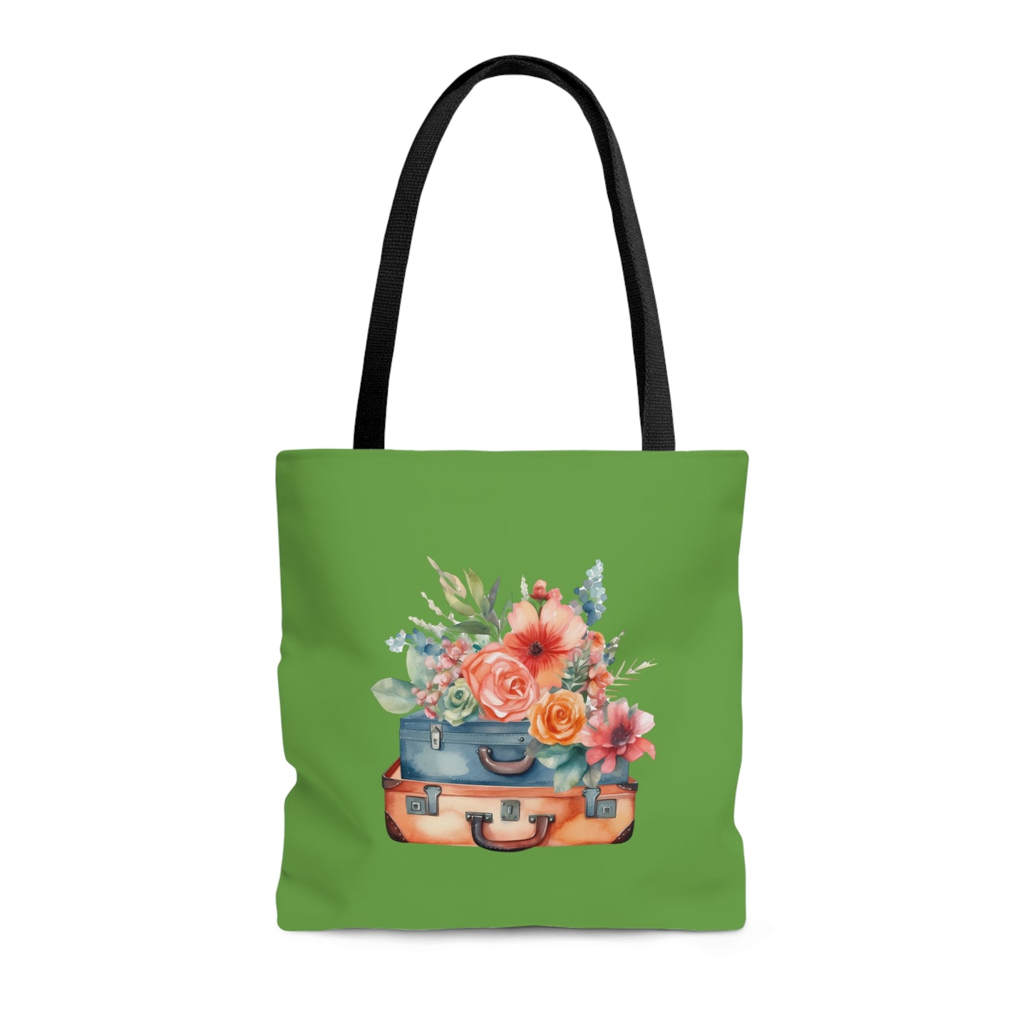 Flowers and Suitcase Tote Bag