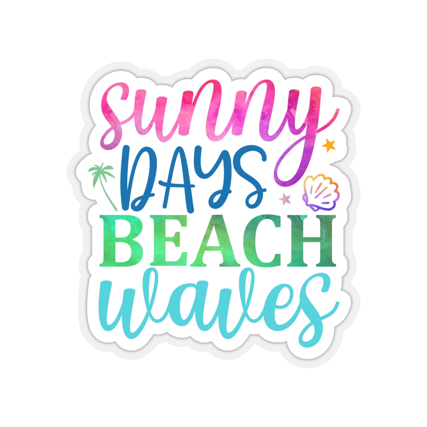 Sunny Days Beach Waves Indoor Vinyl Sticker