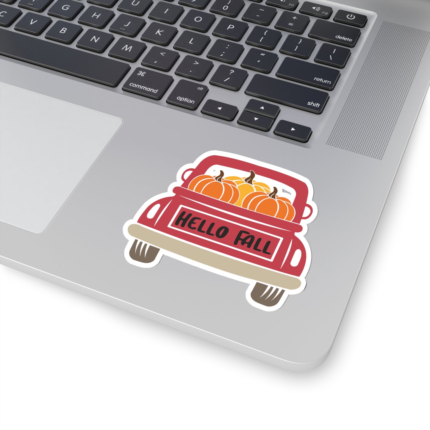 "Hello Fall" Pumpkin Truck Indoor Vinyl Sticker