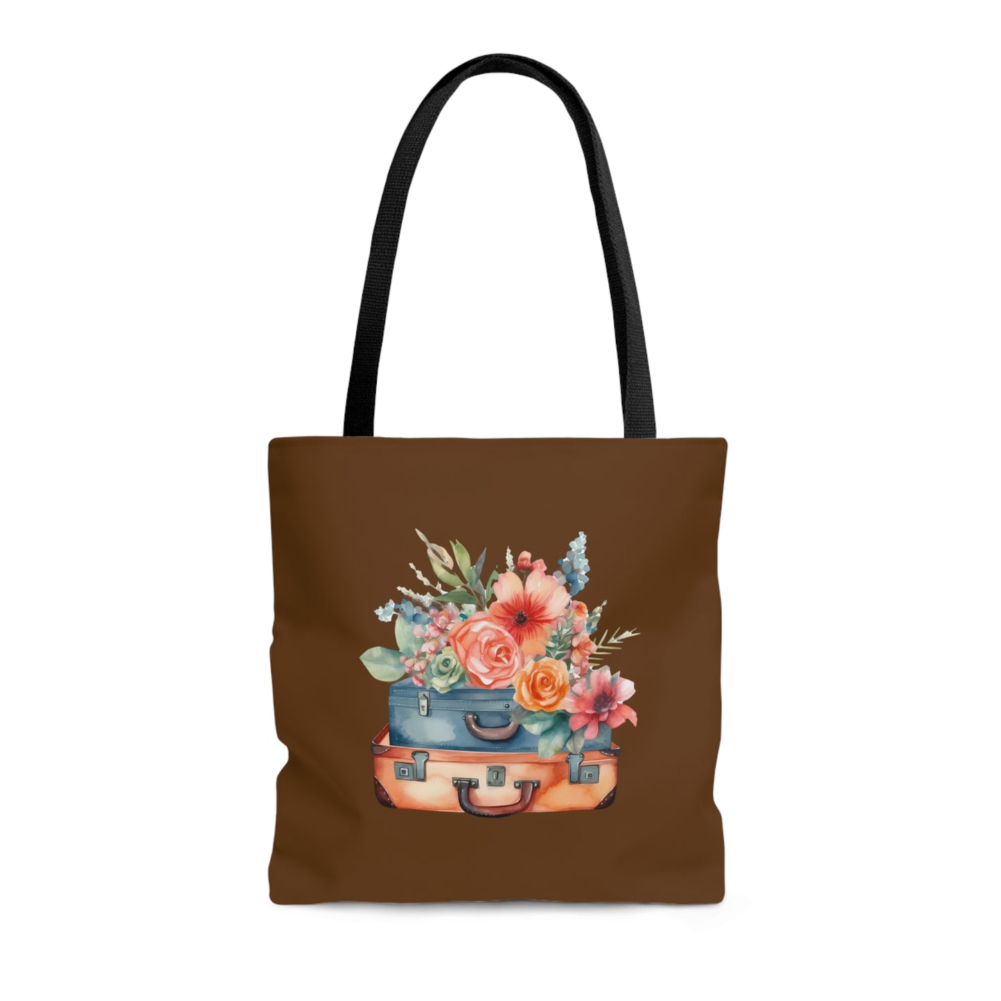 Flowers and Suitcase Tote Bag