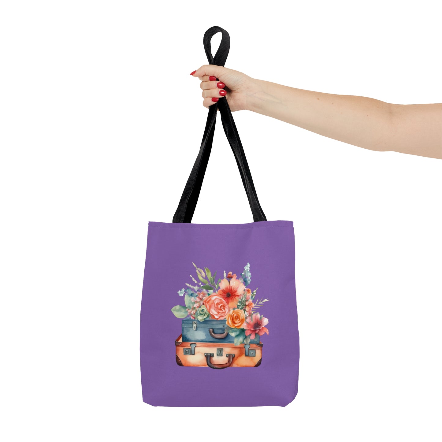 Flowers and Suitcase Tote Bag