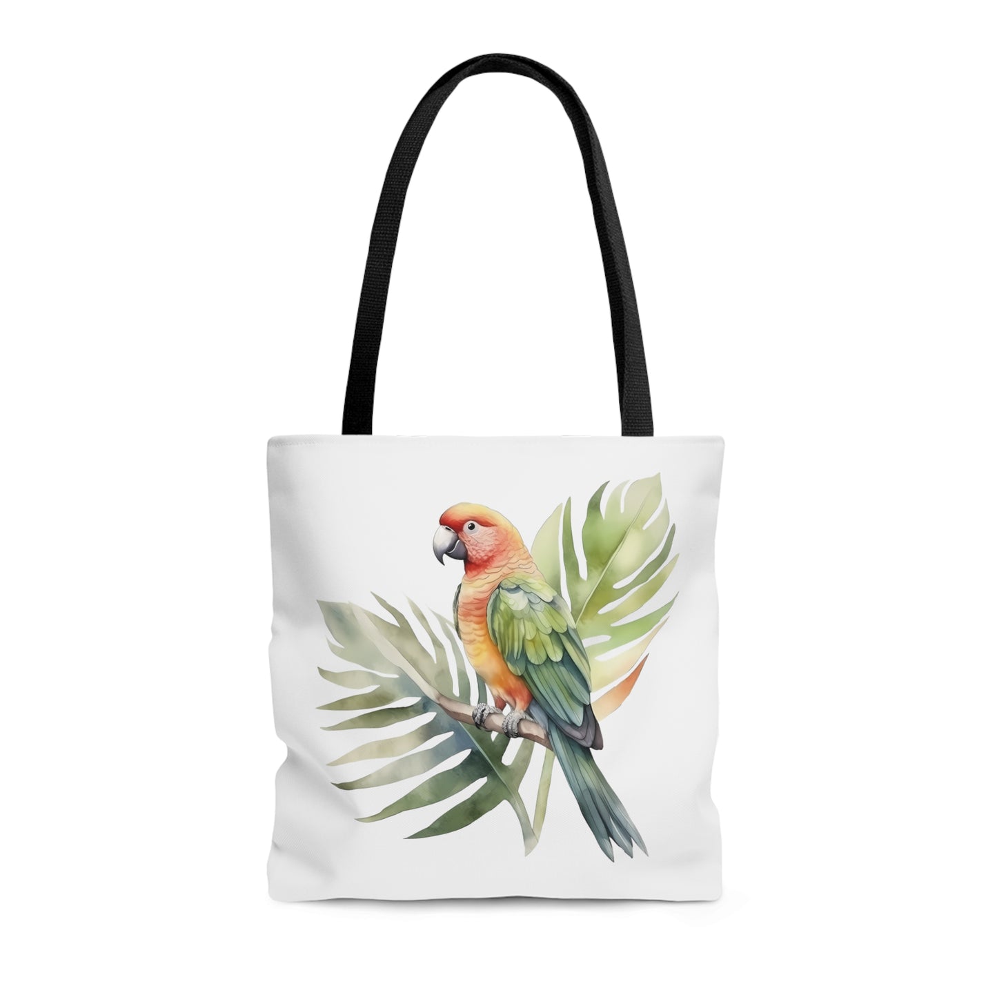 Parrot and Leaves Tote Bag