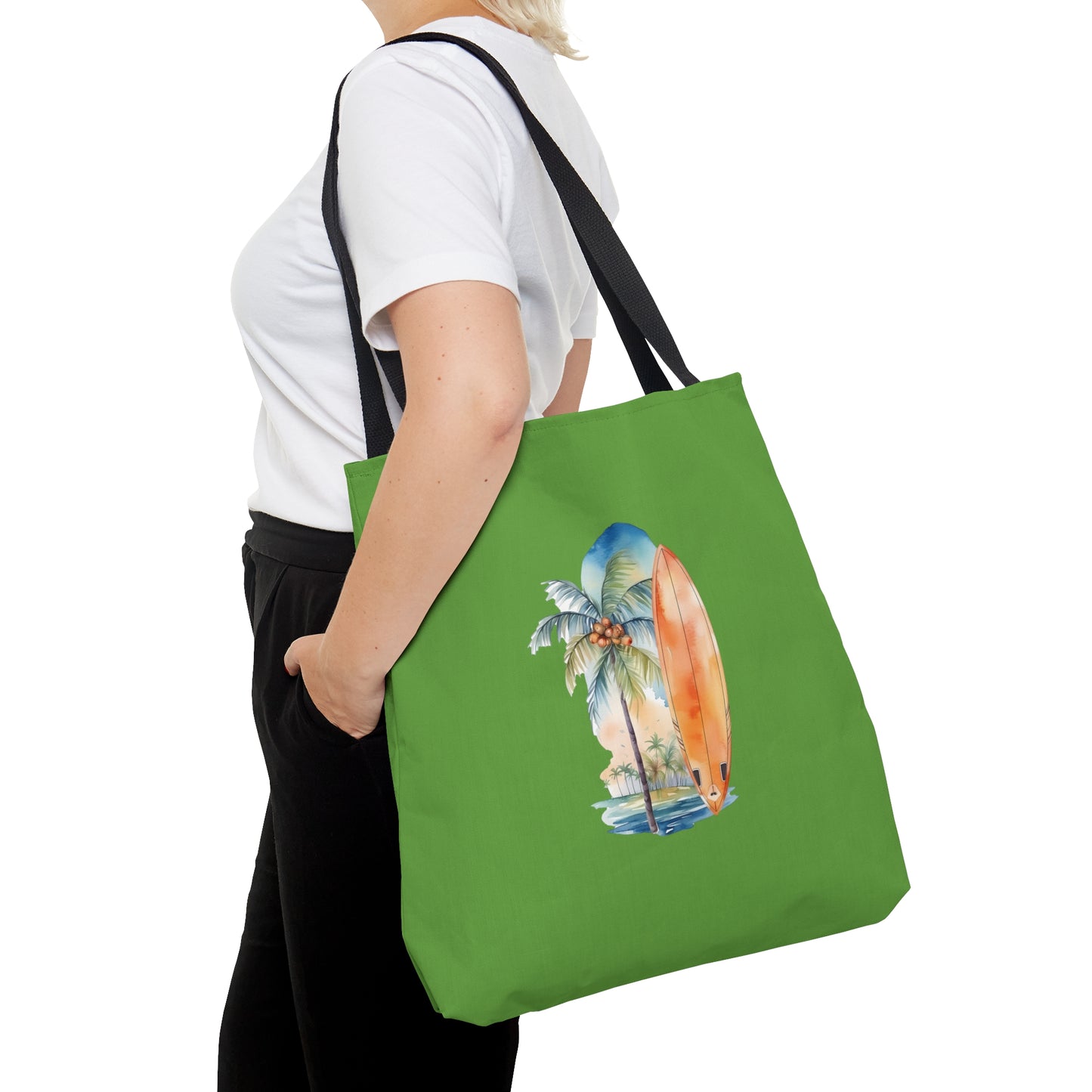 Palm Tree and Surfboard Tote Bag