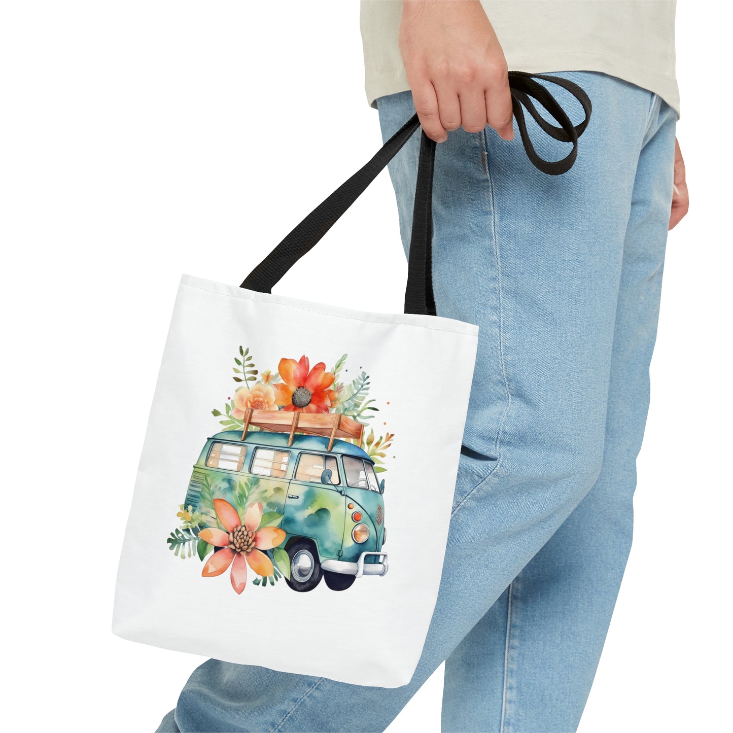 Flowered Bus Tote Bag