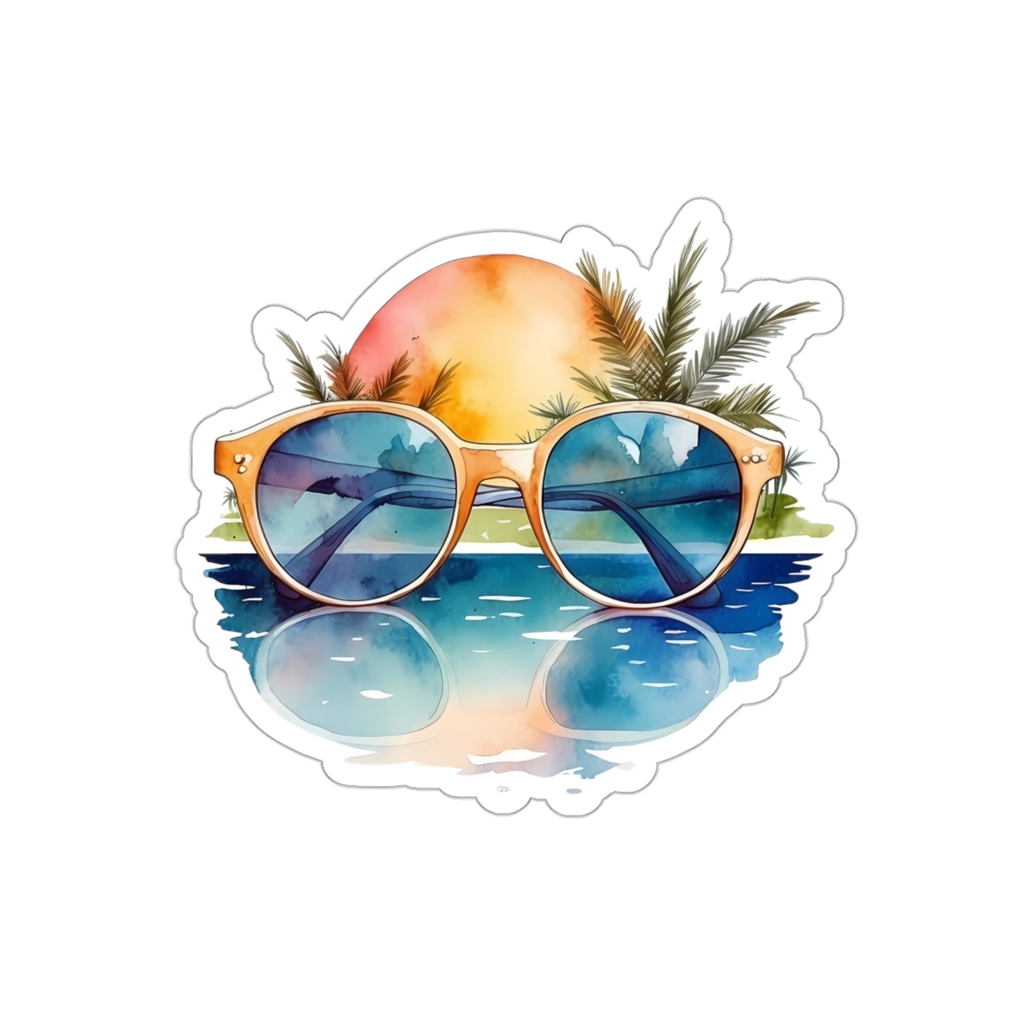 Sunglasses in the Water Indoor Vinyl Sticker