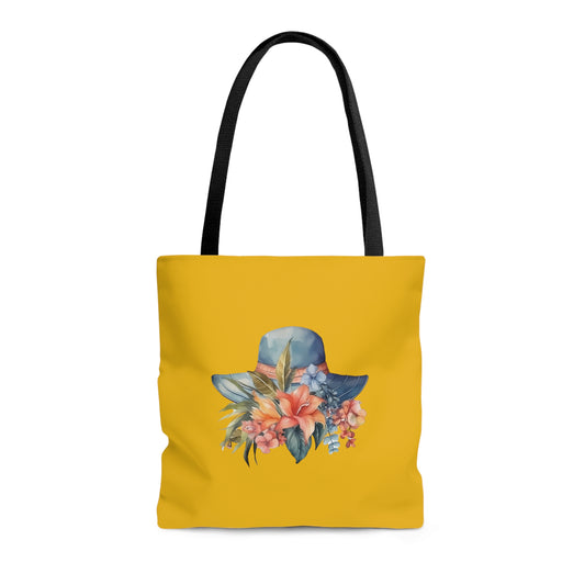 Hat and Flowers Tote Bag