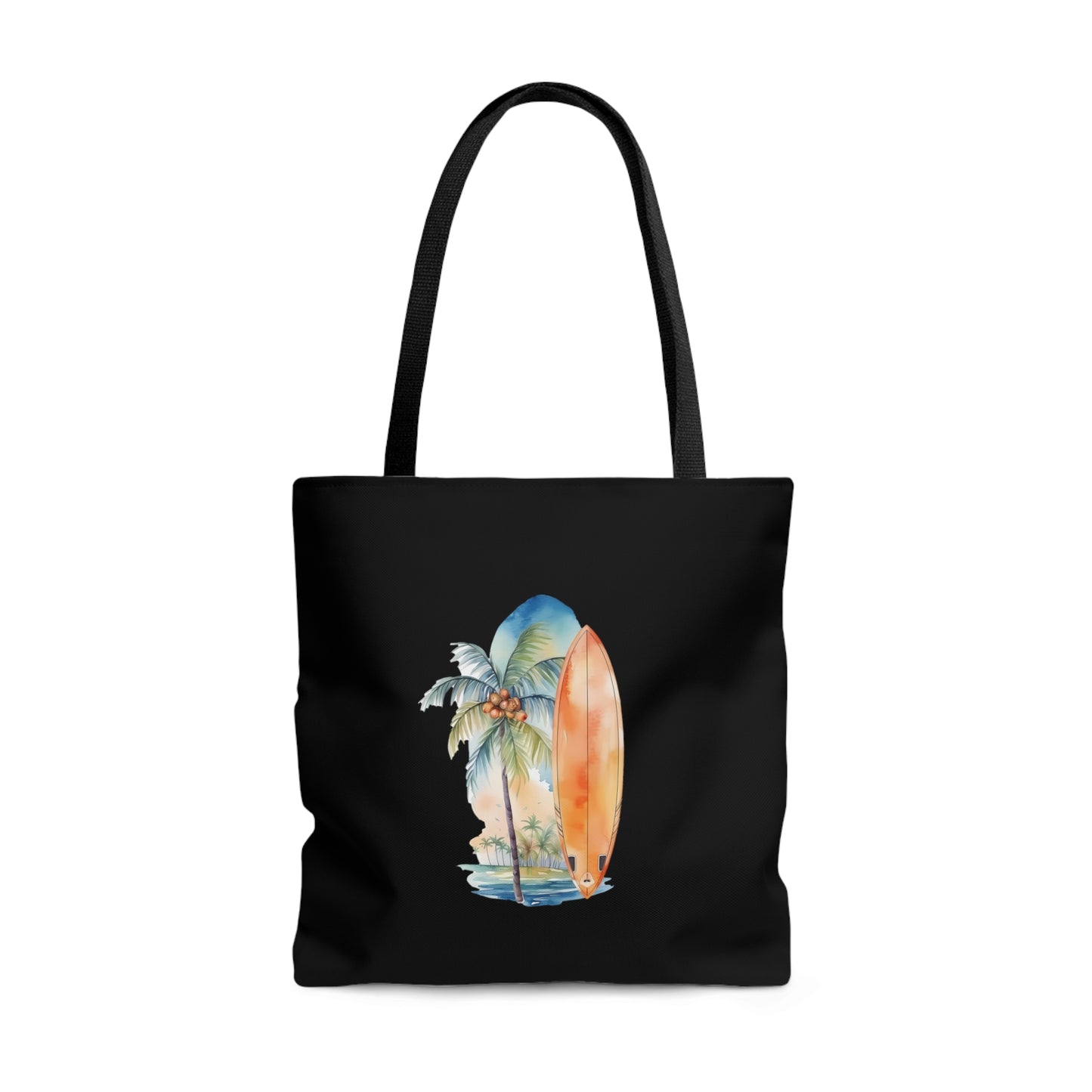 Palm Tree and Surfboard Tote Bag