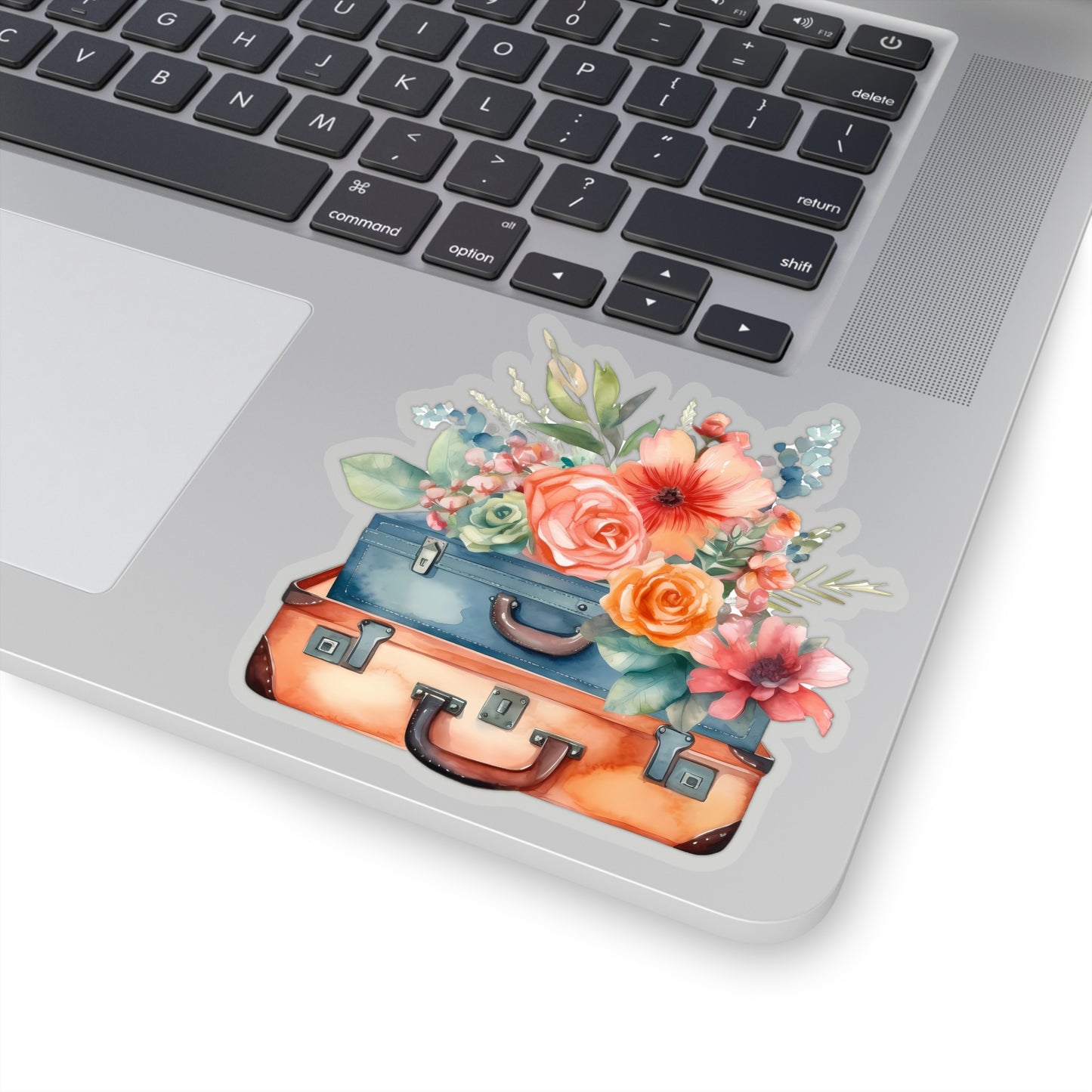 Flowers and Suitcase Vinyl Indoor Sticker