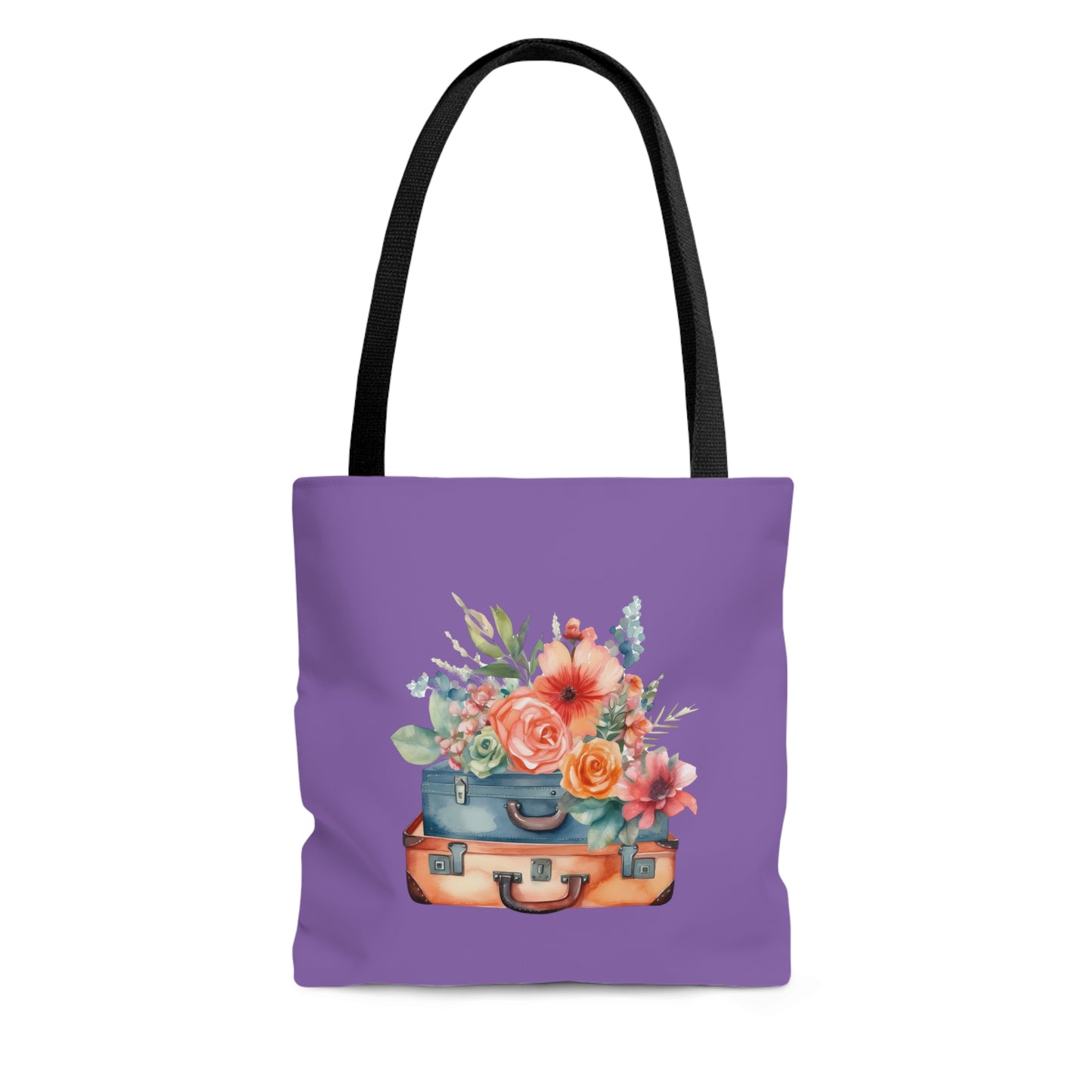 Flowers and Suitcase Tote Bag