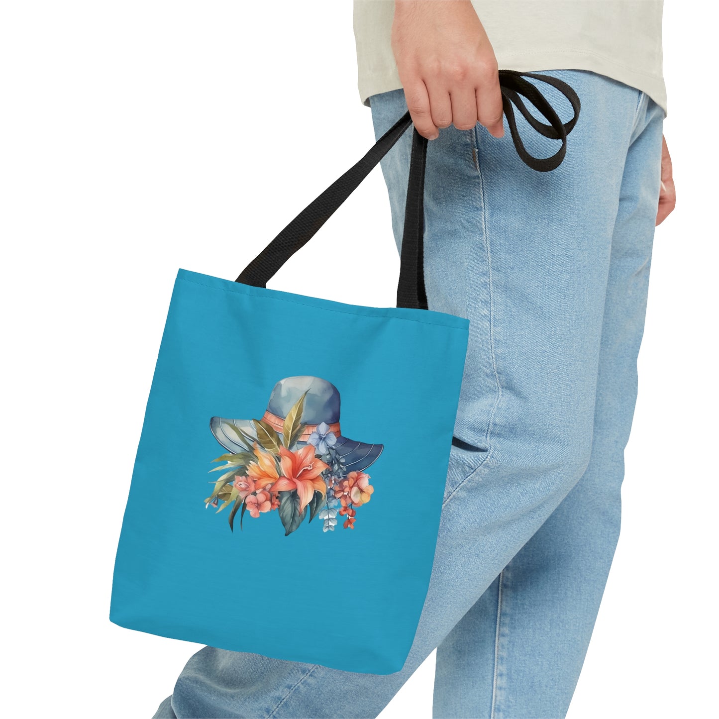 Hat and Flowers Tote Bag