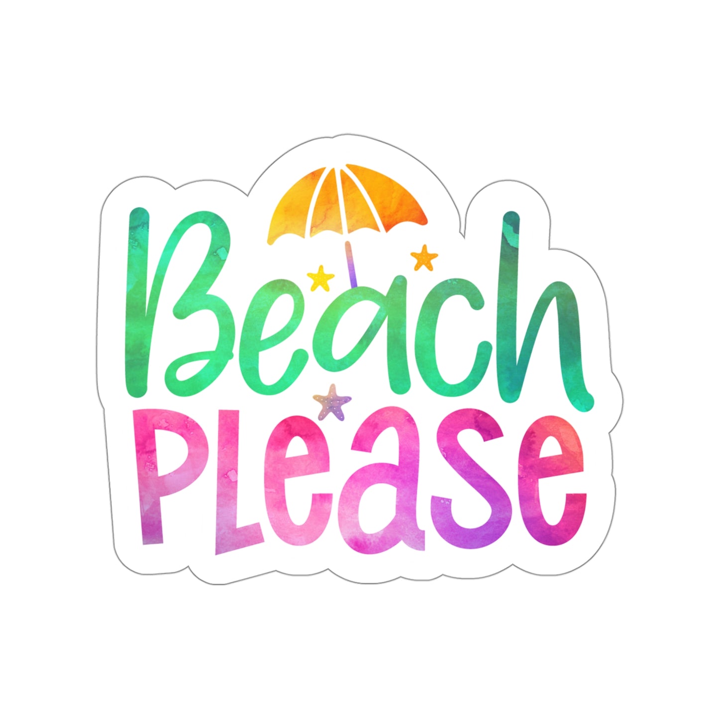 Beach Please Indoor Vinyl Sticker