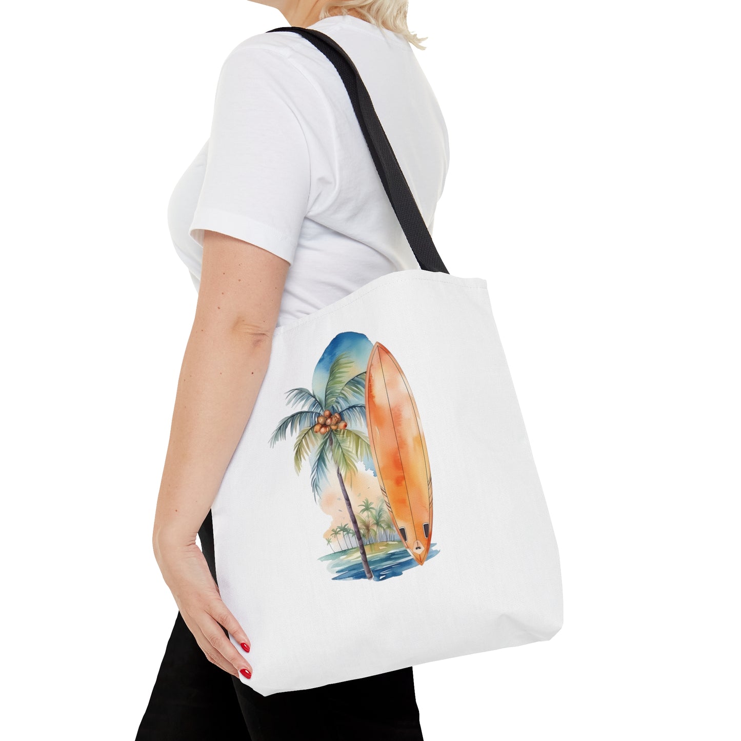 Palm Tree and Surfboard Tote Bag