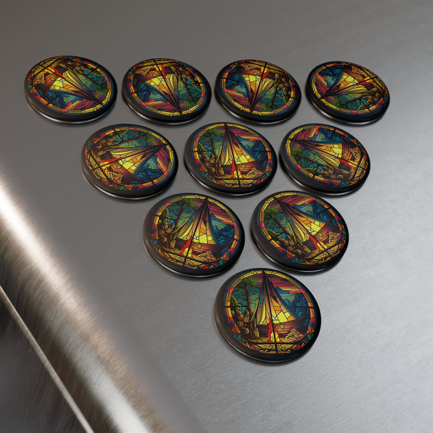 Campfire Round Button Magnet