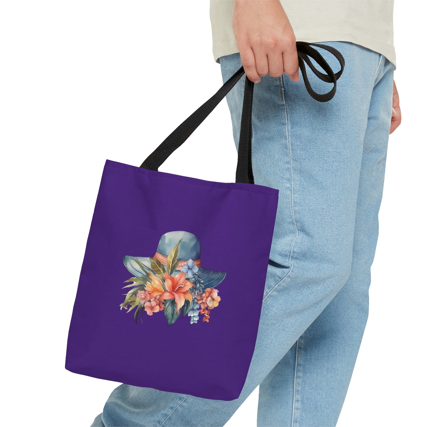 Hat and Flowers Tote Bag