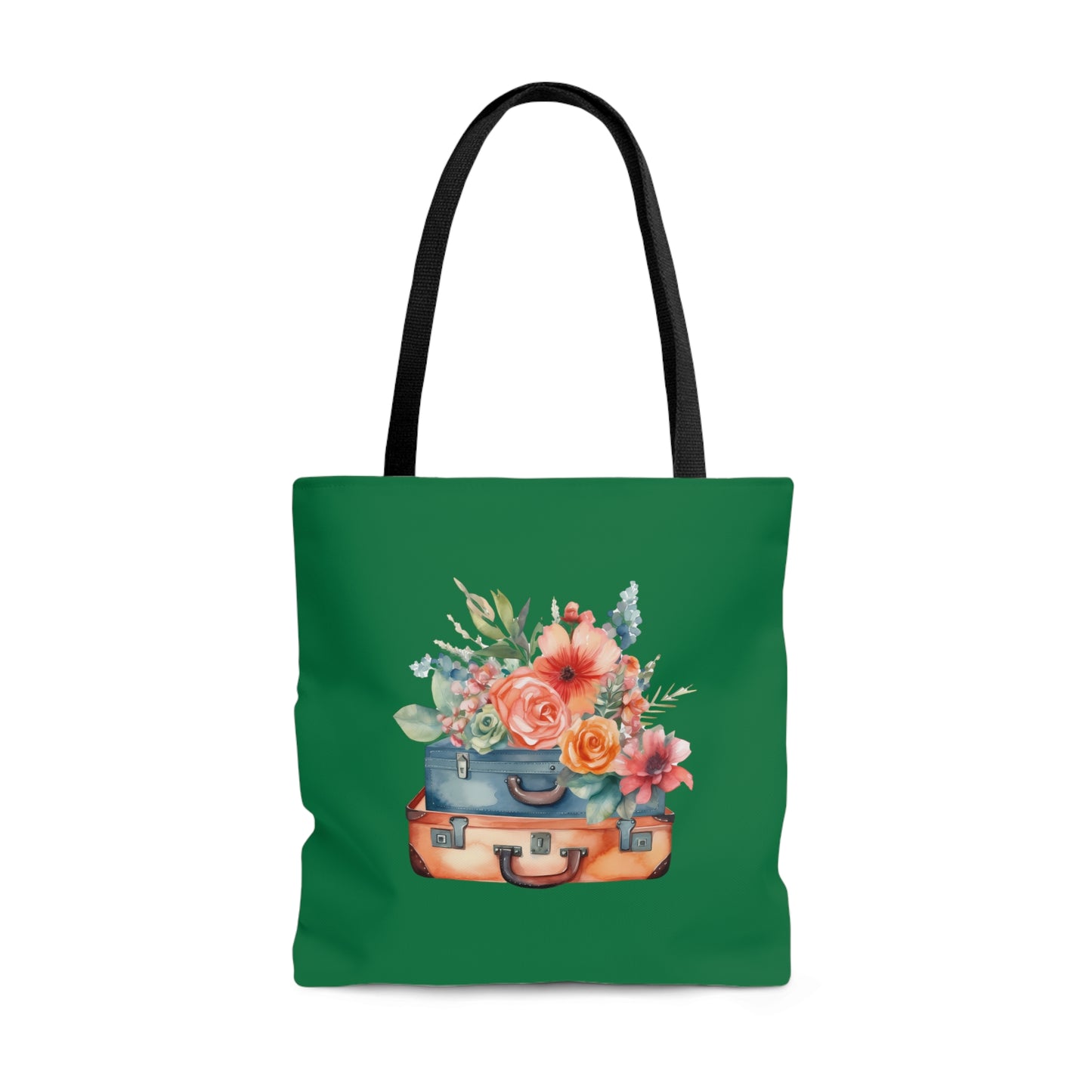 Flowers and Suitcase Tote Bag