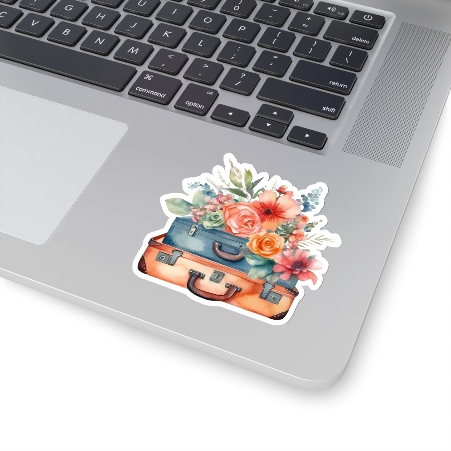 Flowers and Suitcase Vinyl Indoor Sticker