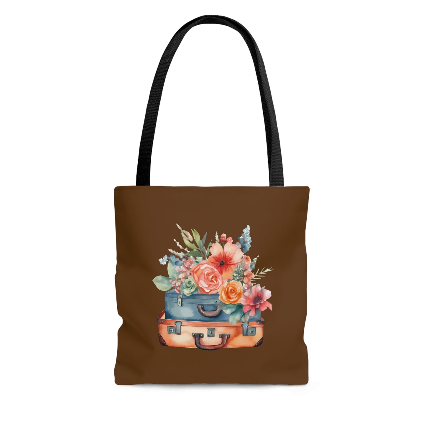 Flowers and Suitcase Tote Bag