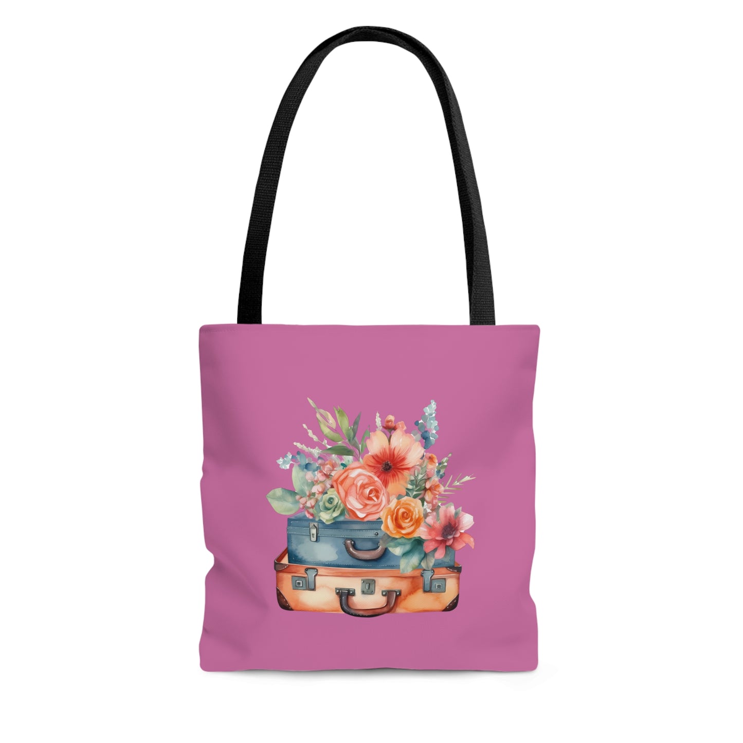 Flowers and Suitcase Tote Bag