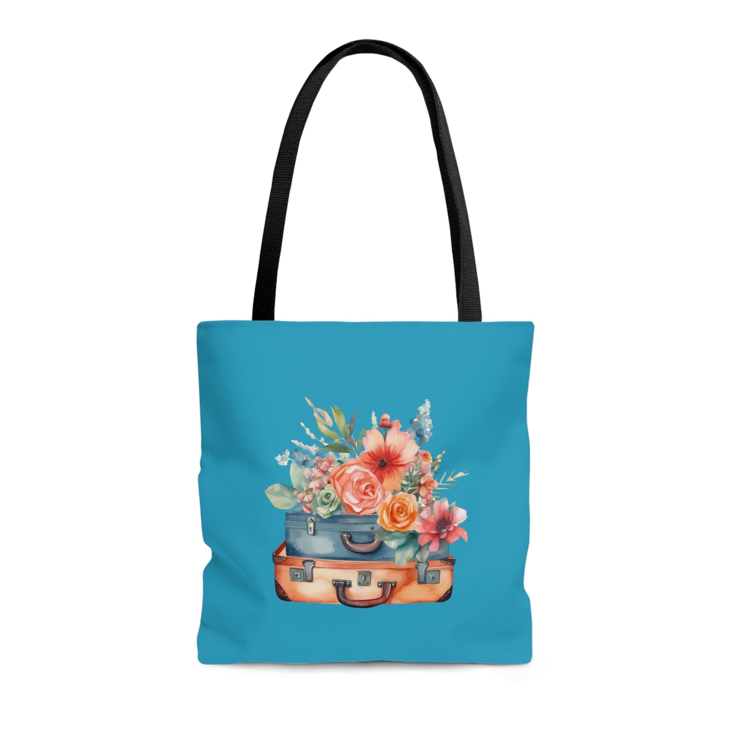 Flowers and Suitcase Tote Bag