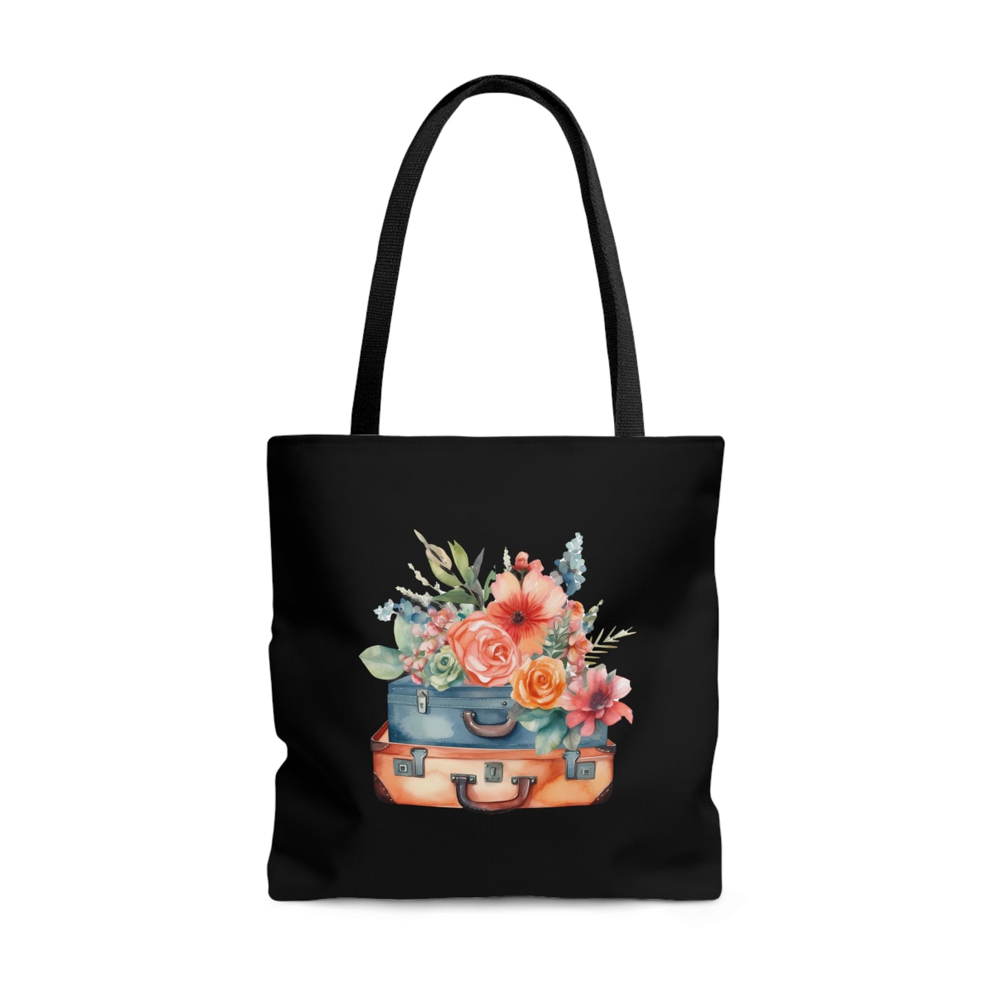 Flowers and Suitcase Tote Bag