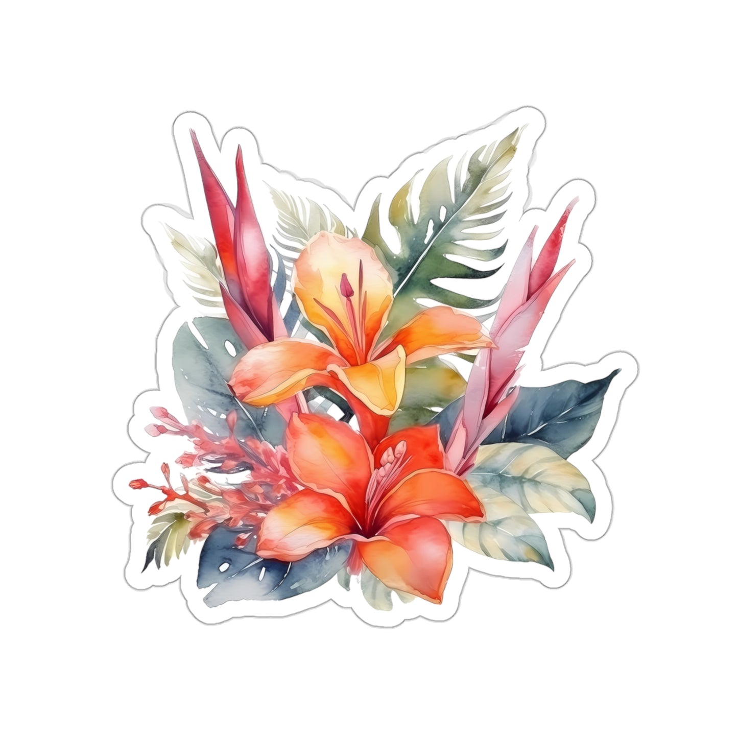 Beautiful Island Flowers Vinyl Indoor Sticker