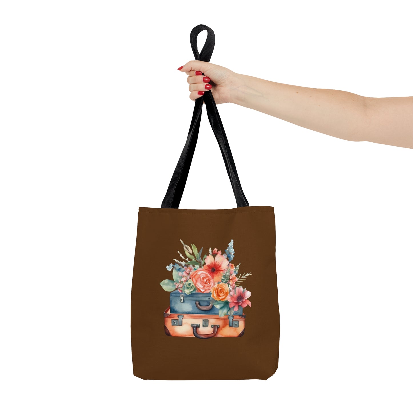 Flowers and Suitcase Tote Bag