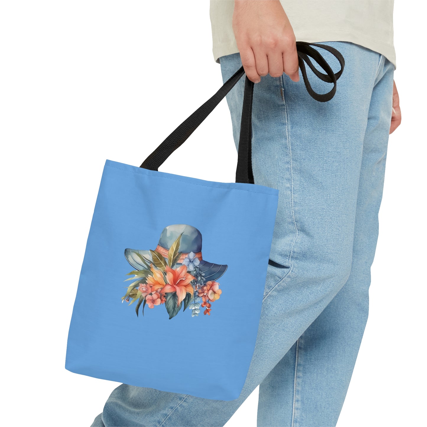 Hat and Flowers Tote Bag