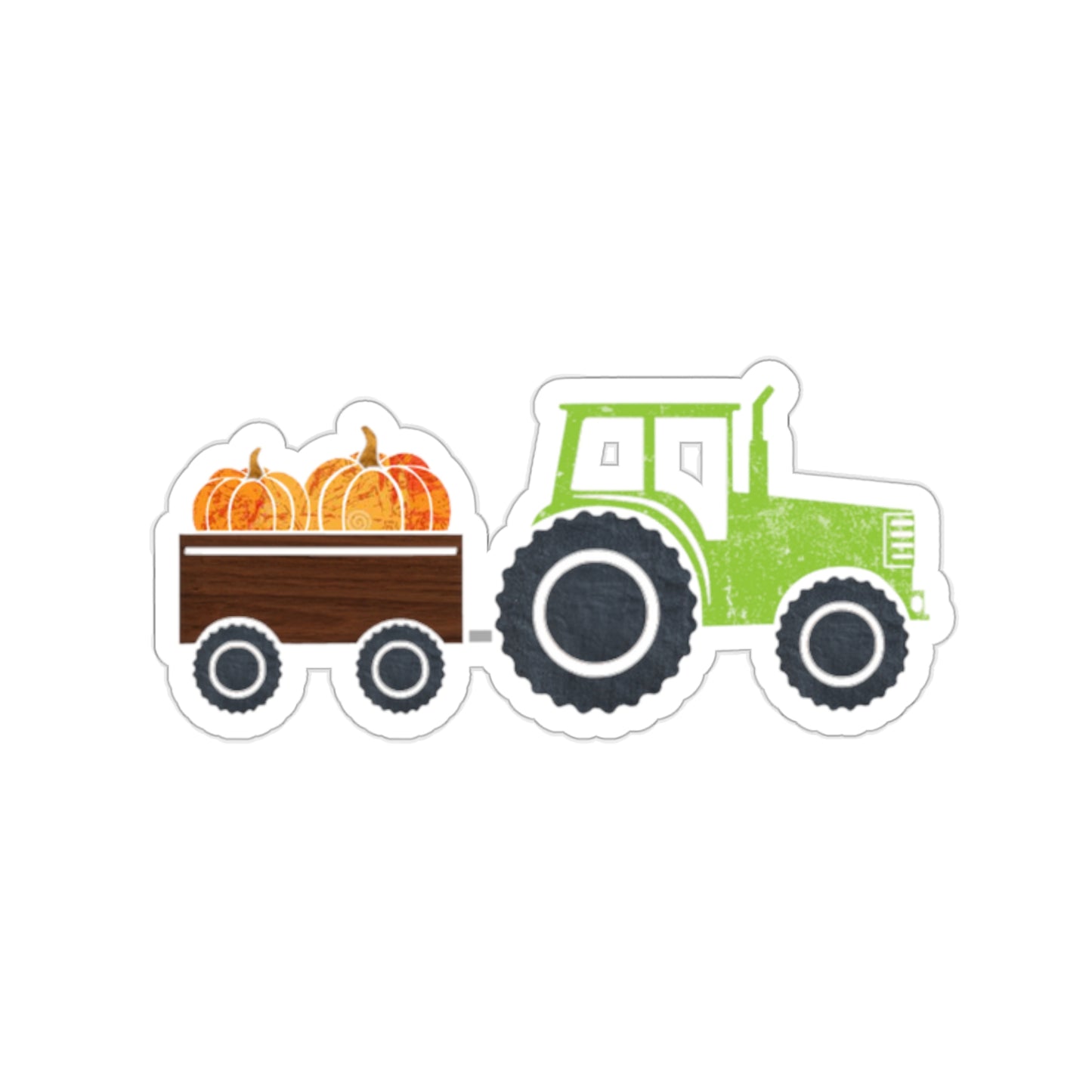 Tractor and Pumpkins Indoor Vinyl Sticker