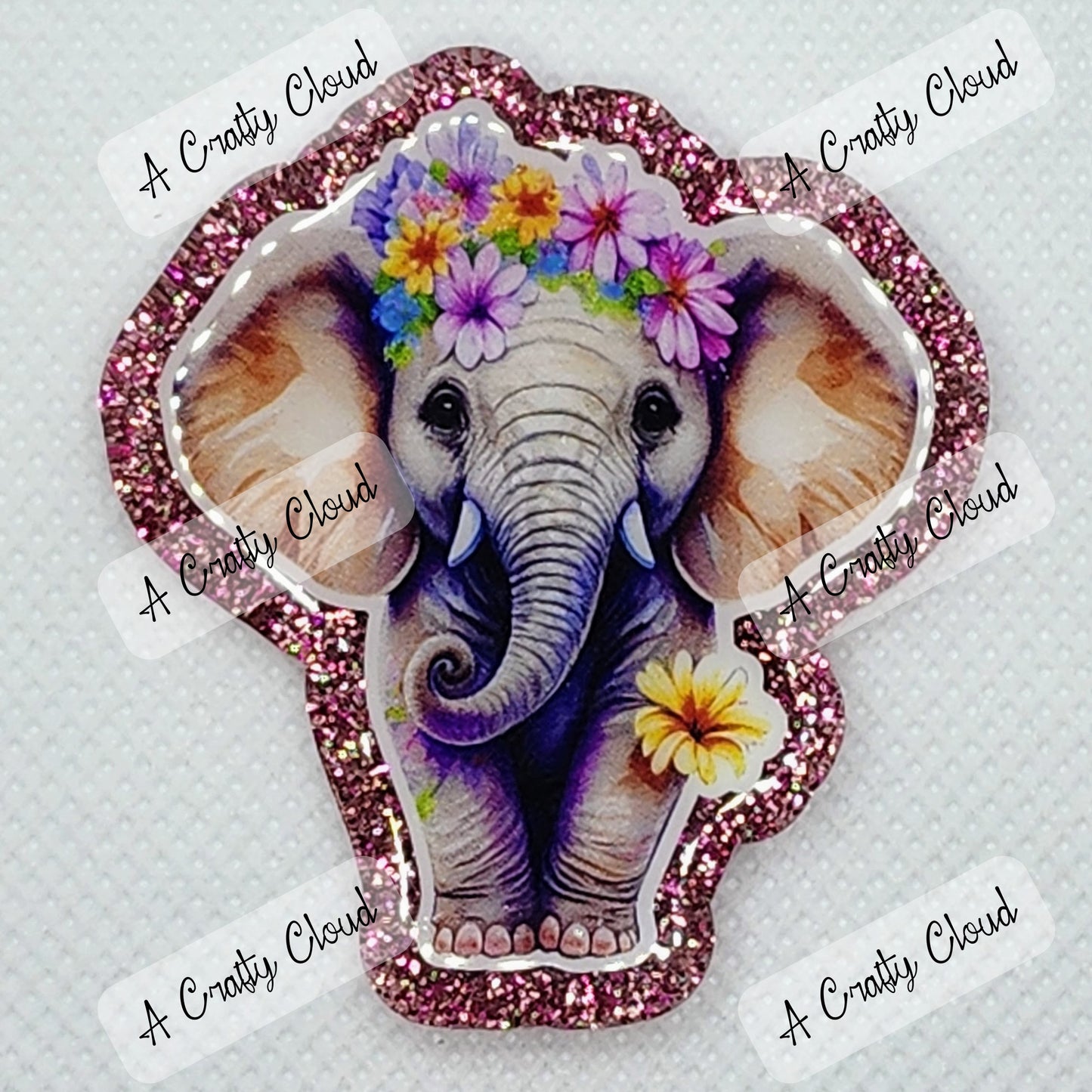 Floral Elephant Badge Reel