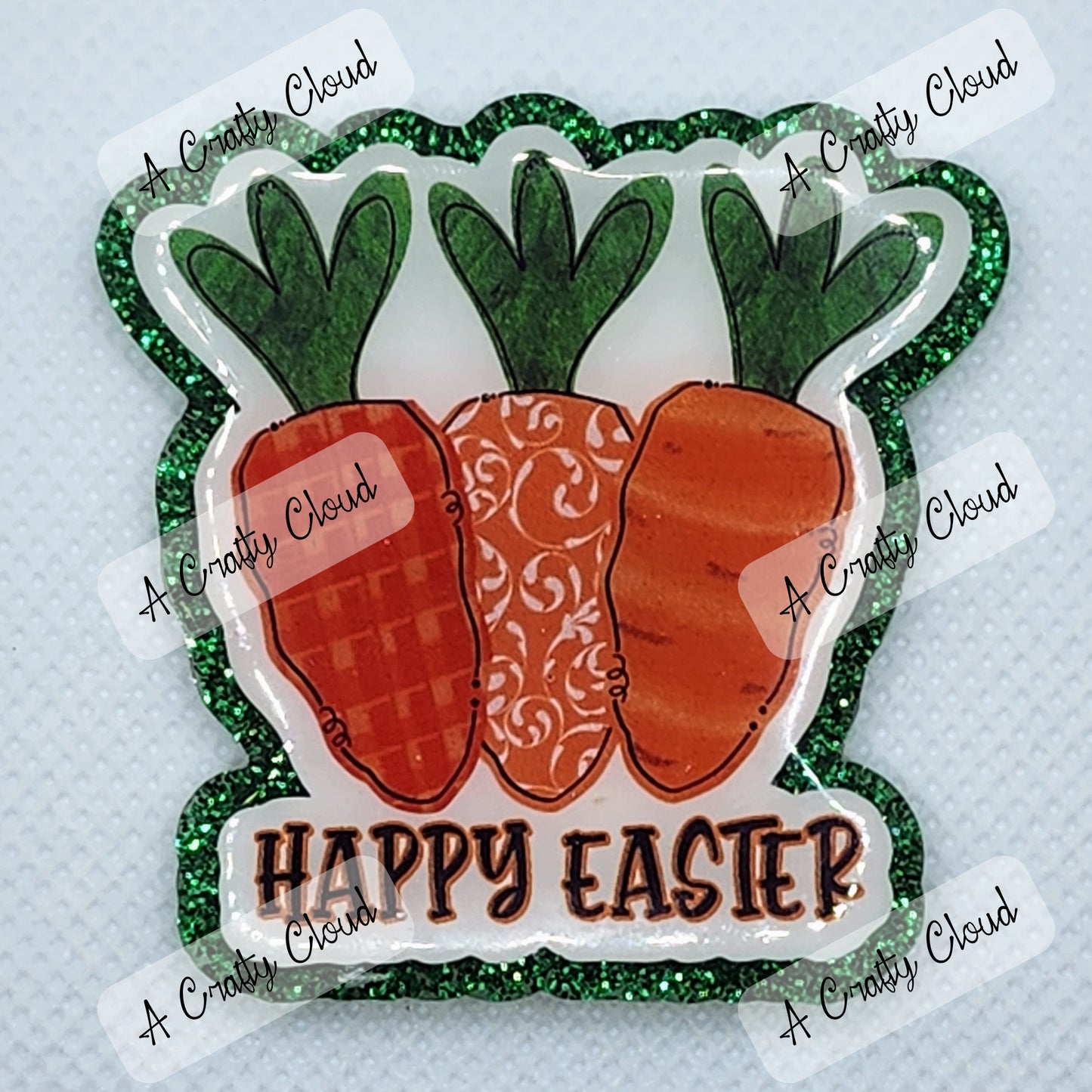 Happy Easter Carrots Badge Reel