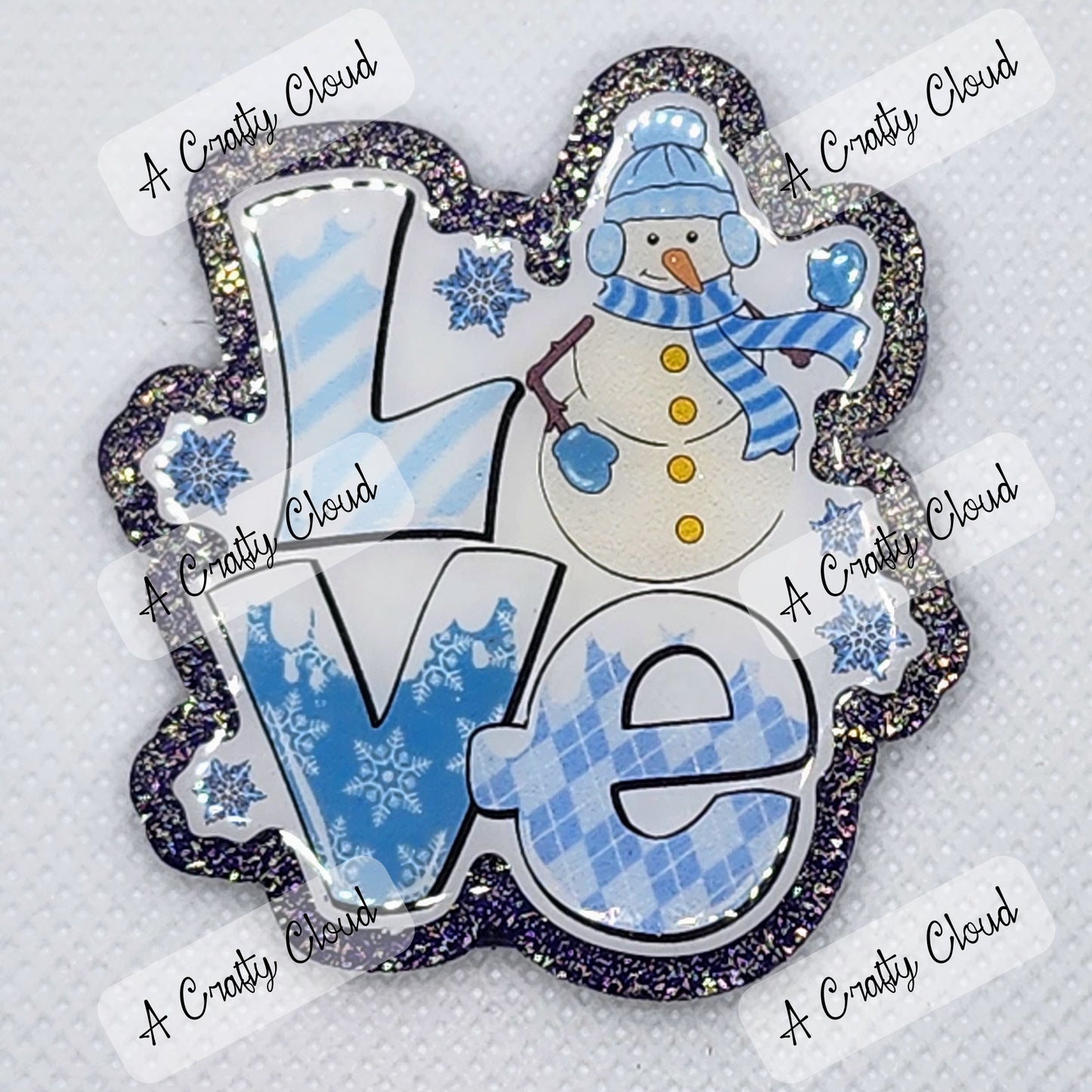 Snowman Winter Love Badge Reel