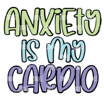 Anxiety is my Cardio Badge Reel and Keychain